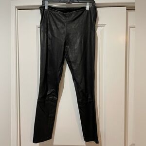 The Row black leather legging